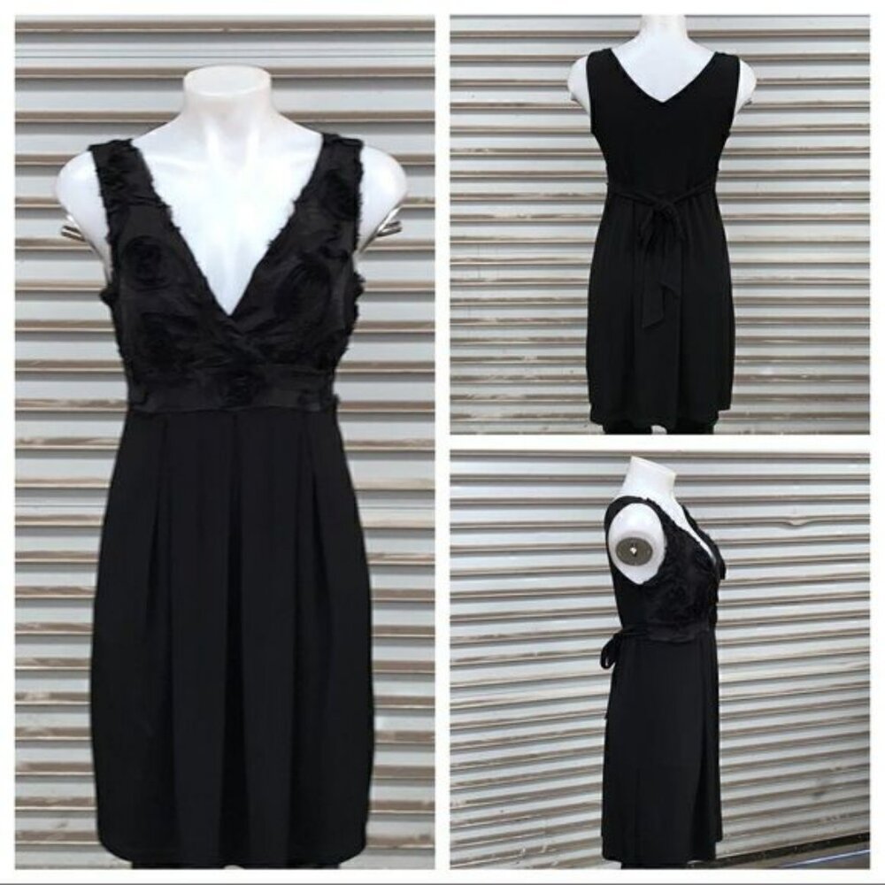 Enfocus black sleeveless cocktail dress tie back